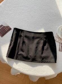 Comfortcana Ladies' Summer Casual Solid Color Low Waist Mini Skirt