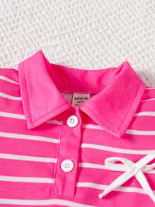 Souflis Souflis 2 Packungen Baby Mädchen, süßes und modisches Polo-Kragen gestreiftes Kleid, geeignet für Sommer, Urlaub und Reisen