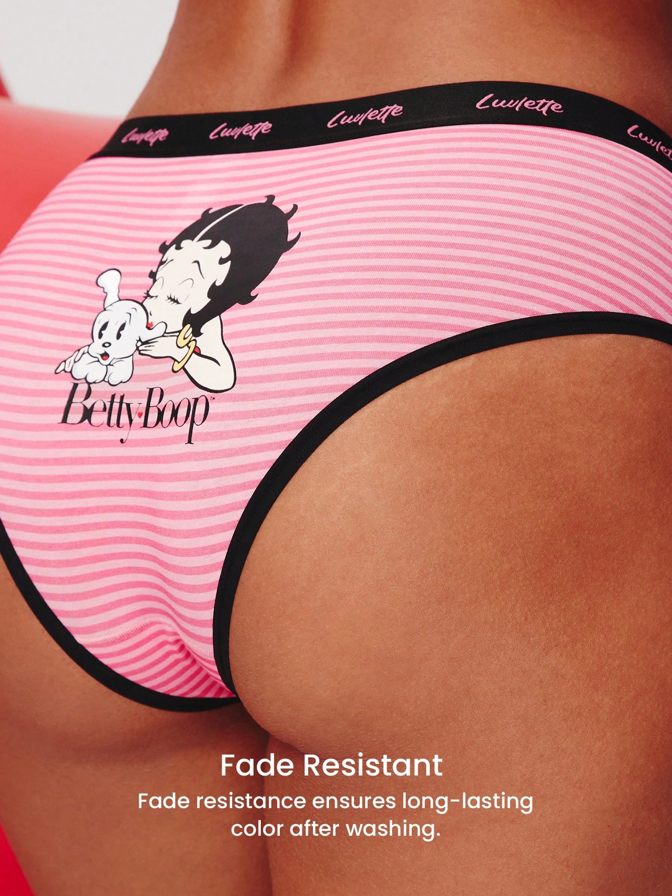 BETTY BOOP X LUVLETTE 2-Pack Cotton Mid-Waist Cheeky Women Underwear Panties Set