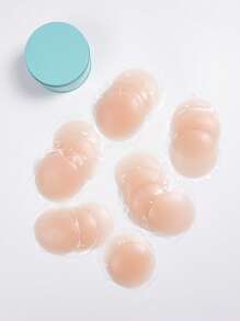 SHEIN 10 Pairs Simple & Practical Multipurpose Silicone Nipple Covers - Light Beige - View 3