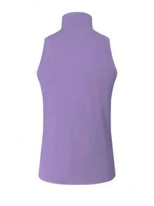 Manfinity Dauomo Men's Ribbed High Neck Slim Fit Casual Tank Top - Dusty Blue - View 2