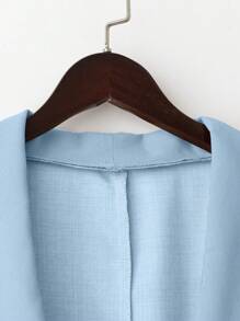 DreamSkyne Conjunto de blazer de manga larga de unicolor y falda midi plisada, talla grande para mujeres