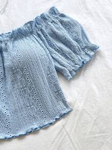 Soleia Bohemian  ,Boho, Romantic Floral ,Vacation, Floral  4th Of July Clothes  Tops De Mujer Vacation Tops Beaded Top Peplum Top  Party Tops  Cami Top Camisole Top  4th Of July Women  Crop Sexy Tops For Women Versatile Off Shoulder Ruffle Elastic Pleated Cropped Short Sleeve Top,Party