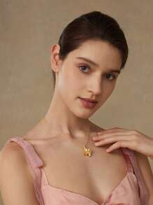 MOTF PREMIUM GOLD PLATED ASYMMETRICAL ZIRCONIA STONE NECKLACE