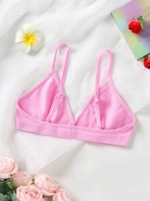 Seam-Knitted Wireless Comfortable Pullover Knitted Nylon Teenage Girls Underwear In Pink - Pink - View 2