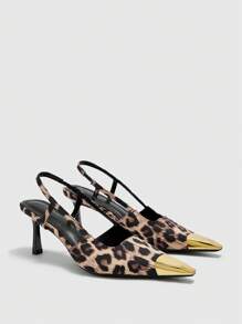 CUCCOO BIZCHIC Decolleté alla moda da donna con stampa leopardata e tacco alto