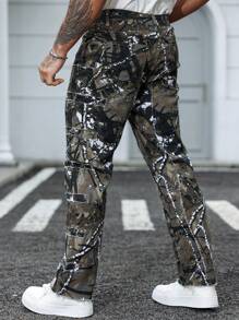 Manfinity LEGND 男士支线印花口袋装饰休闲百搭牛仔裤 - 彩色 - 查看 2