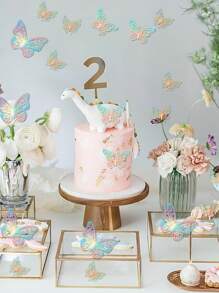 24pcs Laser-Cut 3D Butterfly Wall Decorations – 2 Styles & 3 Sizes, Removable Paper Butterflies For Nursery, Wedding, And Home Decor, Wall Decor, Home Decor, Wedding Decor, Nursery Decor, Wedding, Birthday School Decor School Surprise Dormitory Decor Back To School Room Decor School Supplies - Multicolor - View 9