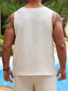 Manfinity RSRT Herren unifarbene ärmelloser Crew Ausschnitt Webweste, modisch für den Sommer