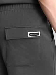 Ontre 2025 Spring & Summer Solid Color Elastic Waist Pocket Simple Shorts, Casual, Comfortable, Versatile, Breezy