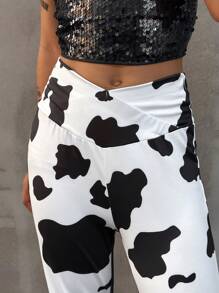 Coolane Kids Tween Girls Spring/Summer Cow Print High Waist Flare Pants