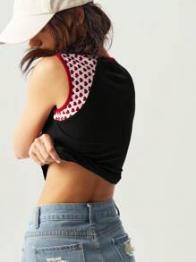 Bohemela Women's Heart Embroidery Round Neck Raglan Sleeve Casual T-Shirt - Multicolor - View 6