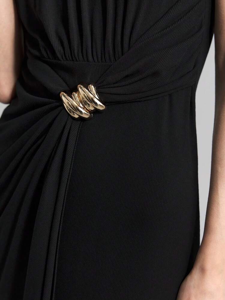 2025 Spring & Summer Women Long Sleeveless Solid Color Dress, Fashionable Summer Dress, Spring Dress, Mid-Length Dress, Graduation Dress, Elegant Dress For Women