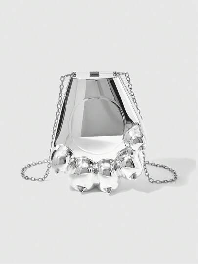 Grunge Punk Fashionable High-End Fist Shaped Diagonal Shoulder Bag, Evening Clutch