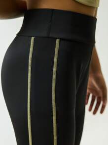 JNSQ Conjunto deportivo para niña preadolescente de vuelta al colegio, conjunto de top de tirantes y pantalones acampanados deportivos profesionales para niñas, conjunto de top de tirantes deportivo profesional con estampado de letras divertidas a contraste y pantalones acampanados ajustados para niños - Multicolor - Ver 11