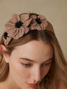 MOTF PREMIUM VERSATILE FLOWER DECOR HEADBAND HAIRBAND HAIR HOOP - Coffee - View 5