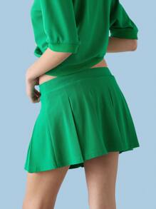 COUREZ Jersey Pleated Mini Skirt Y2K Sexy