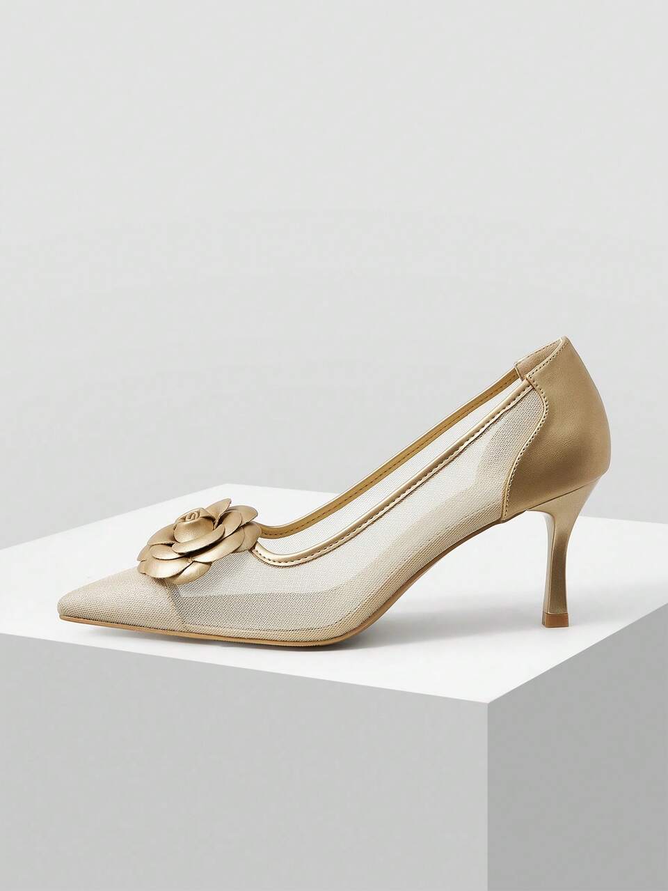 MOTF POINTED TOE STEREO FLORAL HIGH HEELS