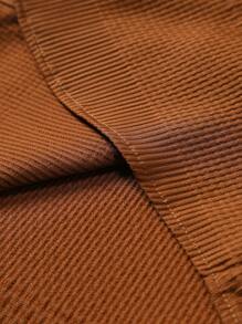 Manfinity Homme 2pcs Men's Solid Color Short Sleeve Shirt And Shorts Set, Fashionable For Summer - Brown - View 4