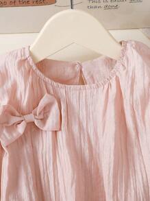 SHEIN Girls Summer Outfit New Fashion Style Baby Sleeveless Top + Thin Shorts 2pcs Sets - Pink - View 7