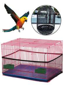 Bird Cage Cover Mesh Sheer Guard For The Prevention Of Dust For Parrot And Bonsai Plant Available In Large, Medium, And Small Sizes - Black - View 1