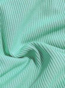 Swim Chiccia Conjunto de tankini para mujer con parte superior de escote halter, espalda calada y cruzada, y estampado de conchas y rayas, para vacaciones de primavera - Azul menta - Ver 6