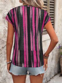 EMERY ROSE Áo thun nữ tay ngắn thời trang in họa tiết sọc nhiều màu - Nhiều màu - Xem 2