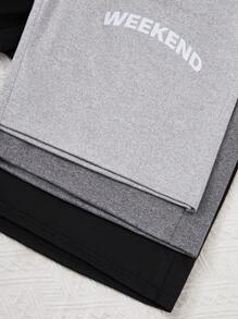 3pcs Men's Casual Printed Short Sleeve Shorts Pajama Set - Multicolor - View 5