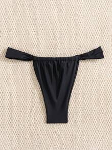 Swim Vcay Women's Plain Color Ruffle Bikini Bottom For Summer Beach