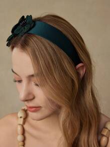 MOTF PREMIUM Diadema de ala ancha con diseño de flores, vincha de pelo versátil