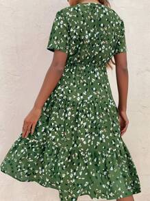 EMERY ROSE Allover Print Ruffle Hem A-Line Dress Maxi Vacation Beach Outfits Women - Multicolor - View 2