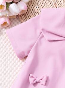 Tween Girl' Elegant Glamorous Cute Bowknot Red Princess Dress, For Daily And Party Occasions