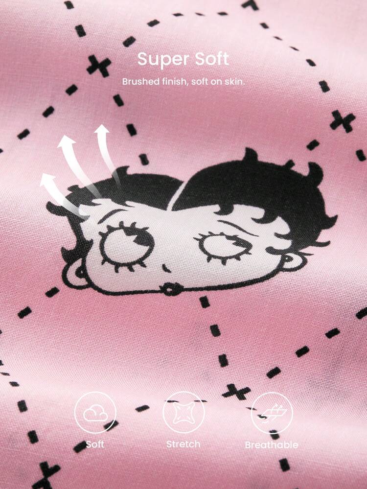 Betty Boop X LUVLETTE Bow Tank Nightgown Women Pajamas Slip Dress