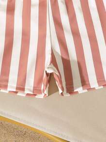 Young Boy Striped Swim Trunks,Fashion Casual Beach Swim Shorts Summer Holiday - Multicolor - View 5