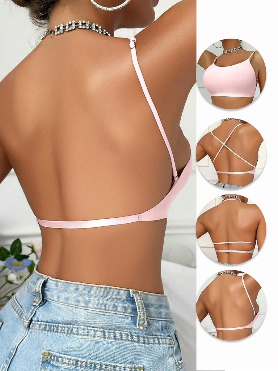 Sexy Backless Seamless Bra, Convertible Straps For Wedding Dress And Intimates - Pink - View 1