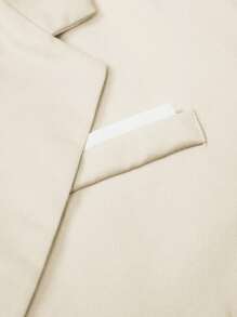 Calvornis 男士纯色通勤西装、夹克和裤子套装 - 米色 - 查看 5