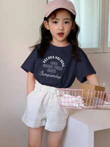 Dazy Kids 年轻女孩 T 恤，秋装 - 藏蓝色 - 查看 1