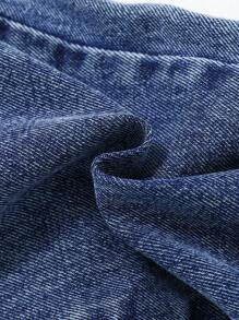 NEW & Versatile Comfortable All-Match Lightweight Relaxed Fit Non-Stretchable Tapered Leg Jeans For Tween Boys, Suitable For Casual Outing, Spring/Summer 2025 - Dark Wash - View 5