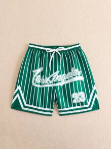 SHEIN Tween Boy Swimwear And Beach Shorts, Printed Design, Suitable For Summer Beach - Multicolor - View 3