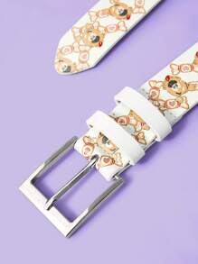 SCOOBY-DOO X SHEIN 1 Pc Women's Fashionable Cute Dog Pattern Buckle Belt - Multicolor - View 4