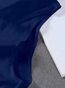 SHEIN Manfinity Dauomo 男士简约纯色圆领休闲背心，夏季 - 藏蓝色 - 查看 4