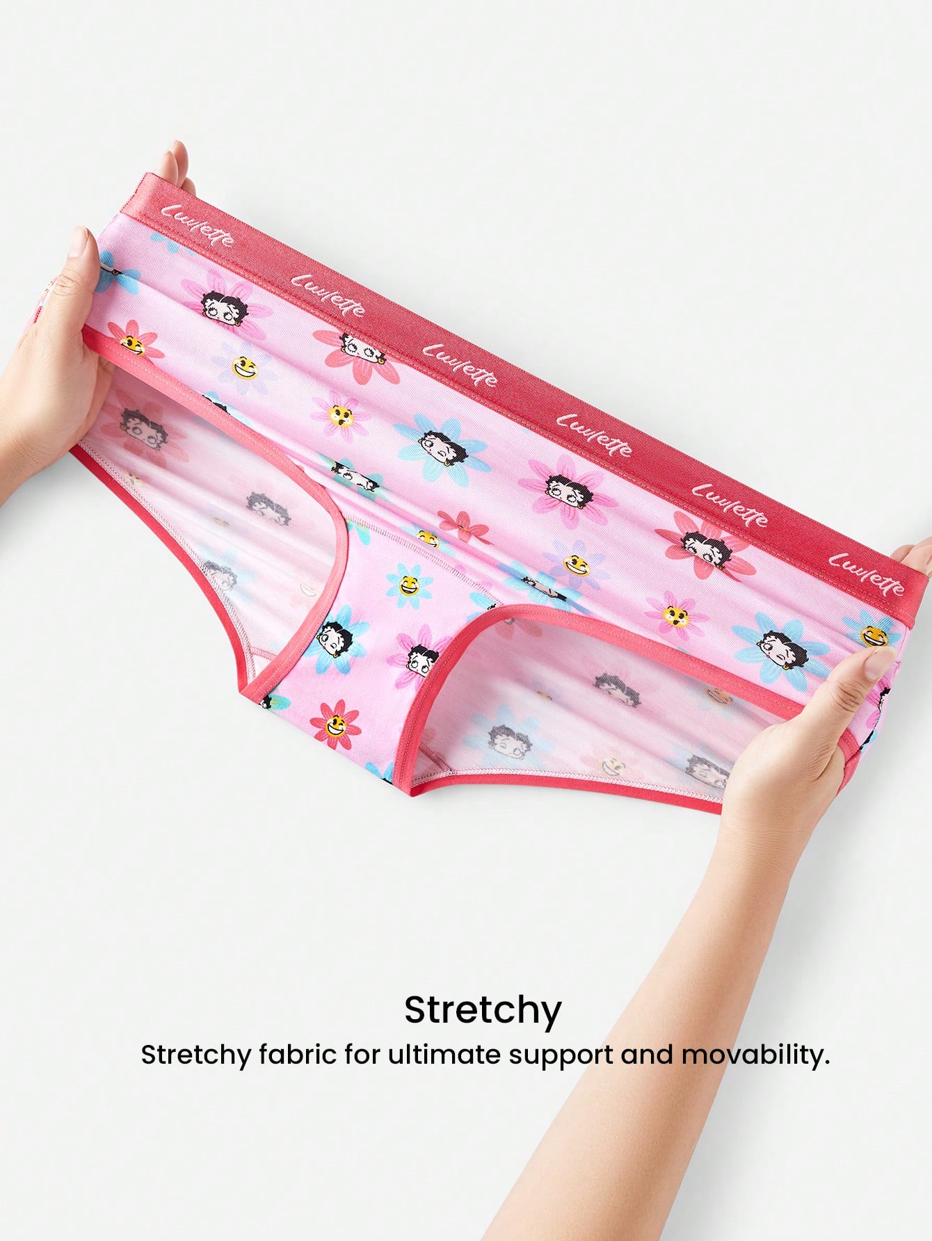 BETTY BOOP X LUVLETTE 2-Pack Mid-Waist Briefs Underwear