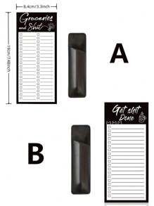 Blocs de notas para lista de la compra con diseño divertido, blocs magnéticos para refrigerador con 1 pieza de soporte para bolígrafo, bolsa magnética para marcadores - Para listas de compras y pendientes (sin bolígrafo)