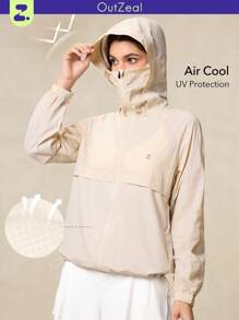OutZeal LightWeight UPF50+ 冷却轻便防晒连帽夹克（女款，带口罩）