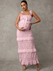 MaterniChic Maternity Sleeveless Solid Color Dress, Fashionable For Summer