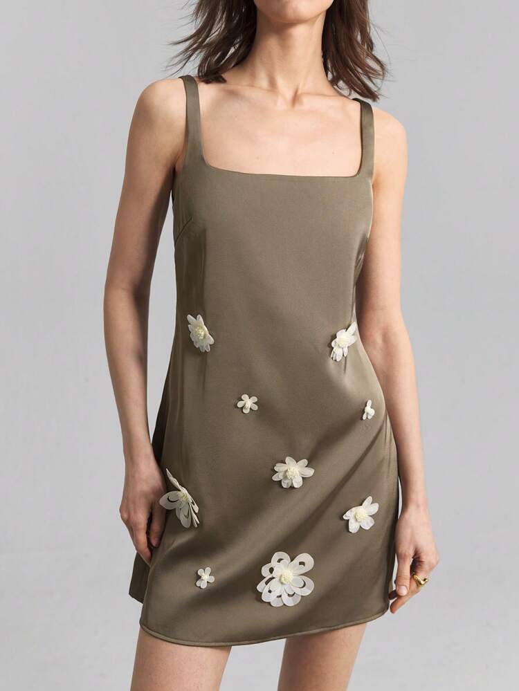 2025 Spring & Summer Handmade Beaded Floral Mini Spaghetti Strap Dress, Vacation Dress, Boho Style Skirt, Summer Skirt, Easter Dress, Elegant Women Dresses, Black Dress, Birthday Dress, Beach Dress, Easter Dress, Casual Dress