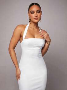 Silquee Vestido de lino color blanco sólido romántico para Día de San Valentín y cita nocturna, vestido plisado de escote en V para mujer, ideal para fiesta, cita romántica, invitada de boda, cóctel, uso diario, cumpleaños y vacaciones.