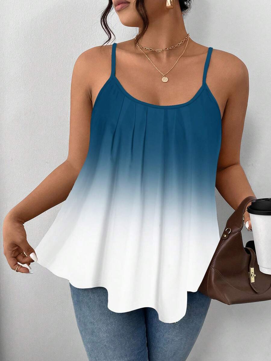 SHEIN Frenchy Casual Elegant Plus Size Women Ombre Color Camisole Suitable For Summer Suitable For Going Out - Multicolor - View 1