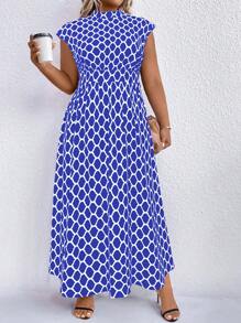 SHEIN Clasi 加大圆点印花立领连衣裙 女式超长款服装