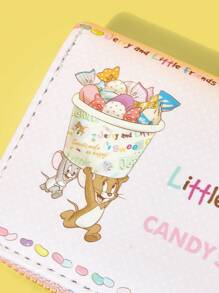 TOM & JERRY X SHEIN 1pc Cute Candy Pattern Cartoon Short Wallet - Multicolor - View 2